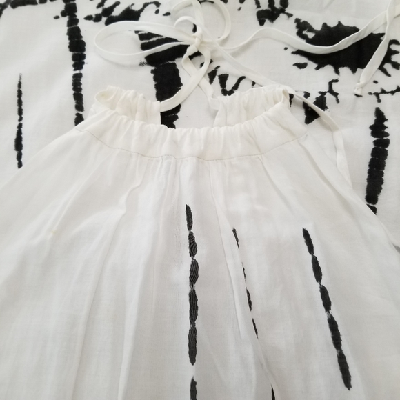 Caliana Flower Blossom Black White Tie Dyed Midi Sun Dress Cover-up. Women 6 - Picture 2 of 8